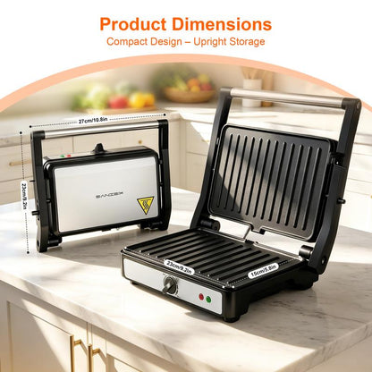 CenterLife Press Grill Pro | 3-in-1 Sandwich, Waffle & Panini Maker with Snap-Out Plates