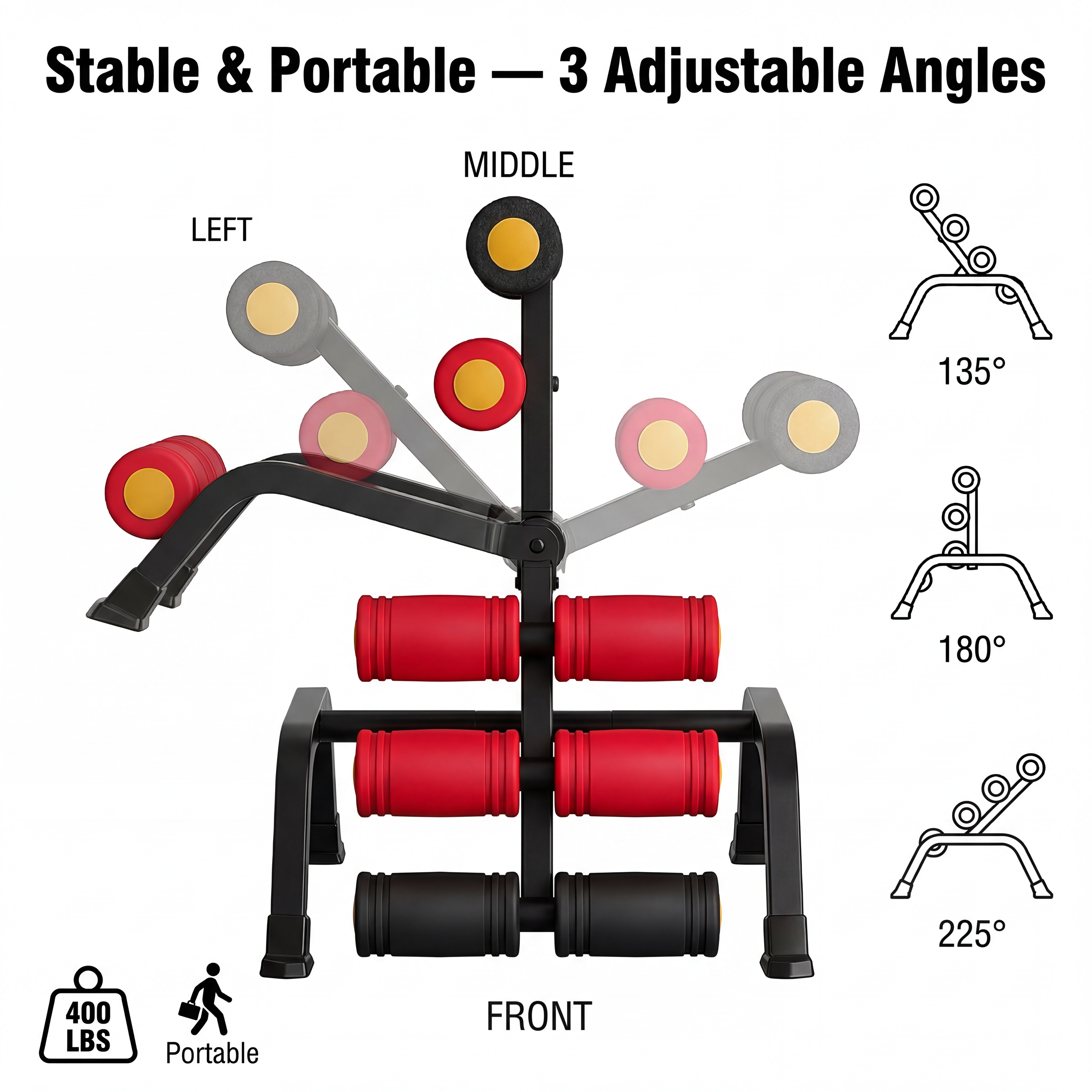 Center. FlexBridge™ 3-Stage Back Stretch Bench