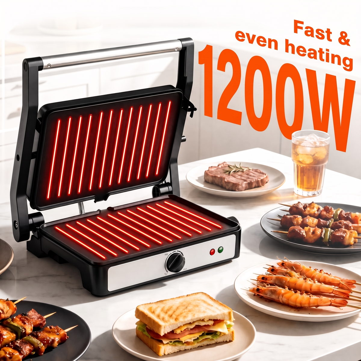 CenterLife Press Grill Pro | 3-in-1 Sandwich, Waffle & Panini Maker with Snap-Out Plates