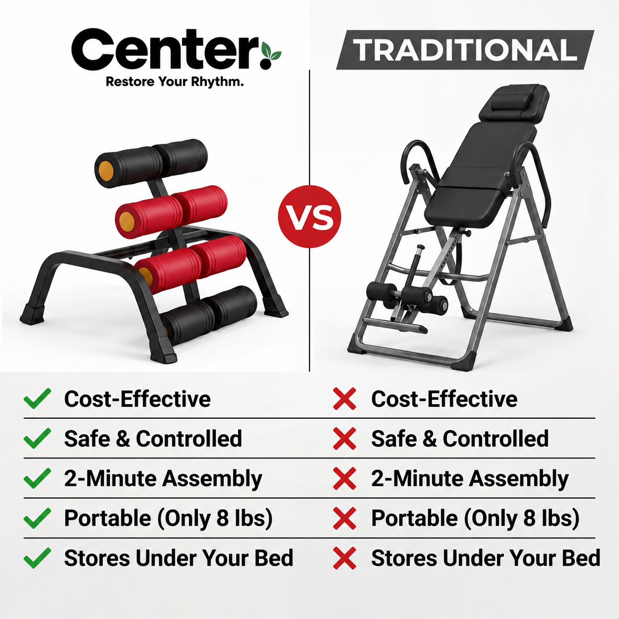 Center. FlexBridge™ 3-Stage Back Stretch Bench